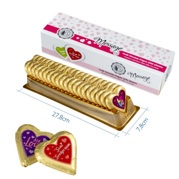  Antalya Çiçek - Mesajlı Kalp Çikolata 21g (Display)