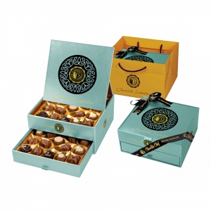  Antalya Çiçek Siparişi - Chocolate Selectıon 460g (Çekmeceli Kutu) Turkuaz